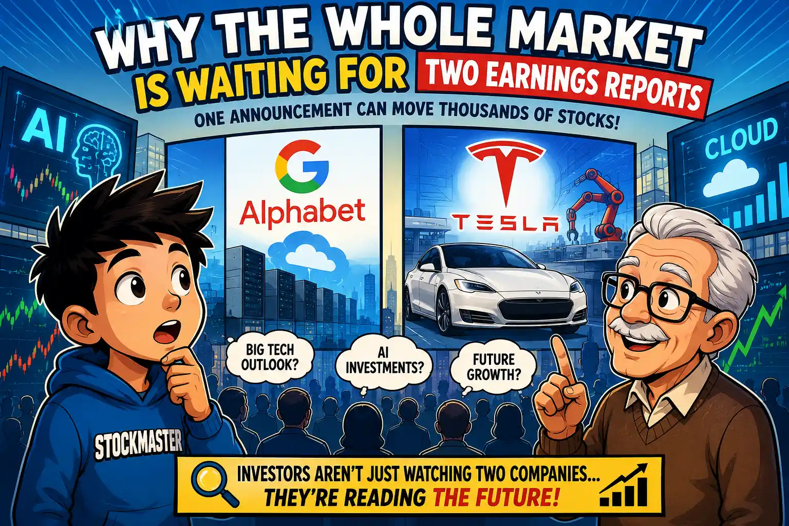 Sam and Grandpa Ben explain why the whole market is waiting for two earnings reports from major technology companies and how earnings reveal the future of industries.